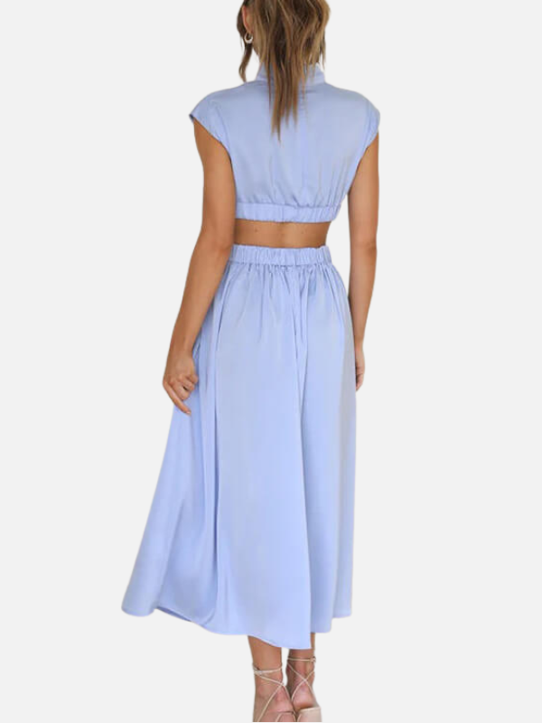 Anna | Elegant Midikjole med Cut-Out