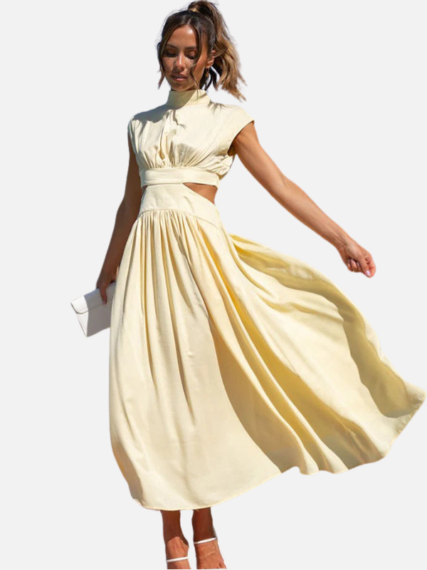 Anna | Elegant Midikjole med Cut-Out