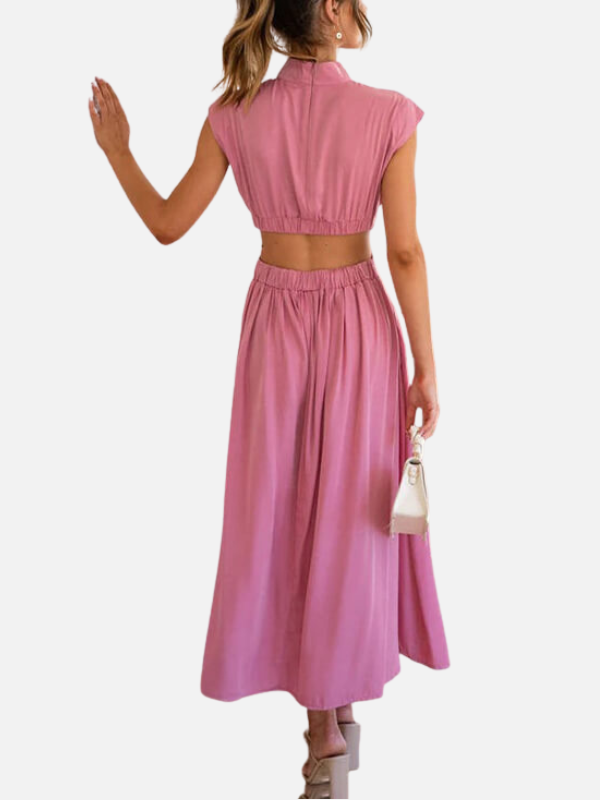 Anna | Elegant Midikjole med Cut-Out