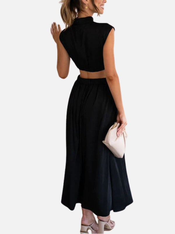 Anna | Elegant Midikjole med Cut-Out