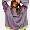 Lene | Farverig Oversized Stribet Sweatshirt