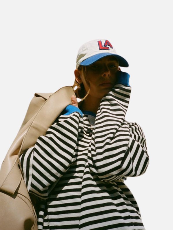 Lene | Farverig Oversized Stribet Sweatshirt