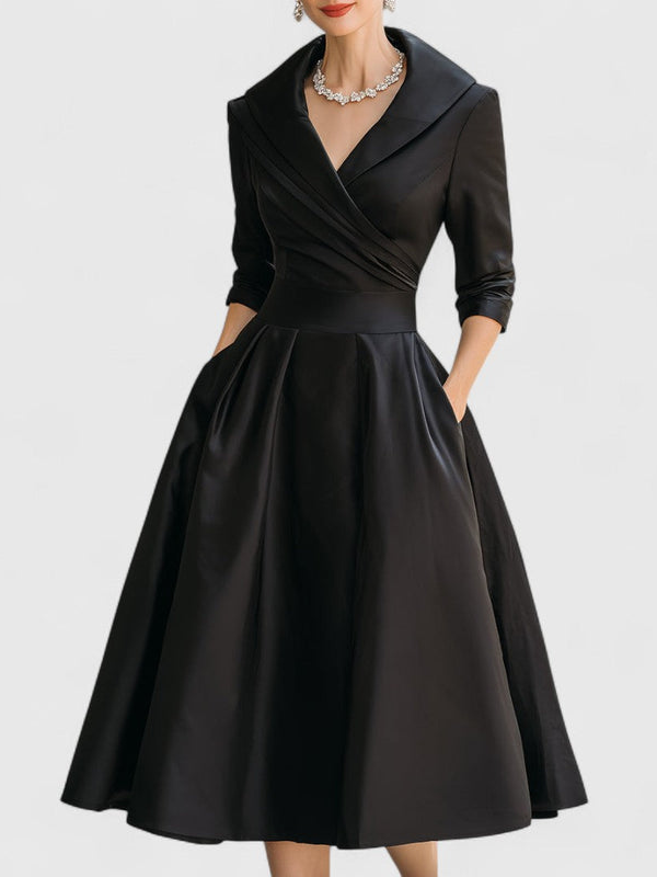 Karen | Festkjole Midikjole med V-Hals, Elegant