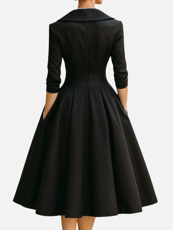 Karen | Festkjole Midikjole med V-Hals, Elegant