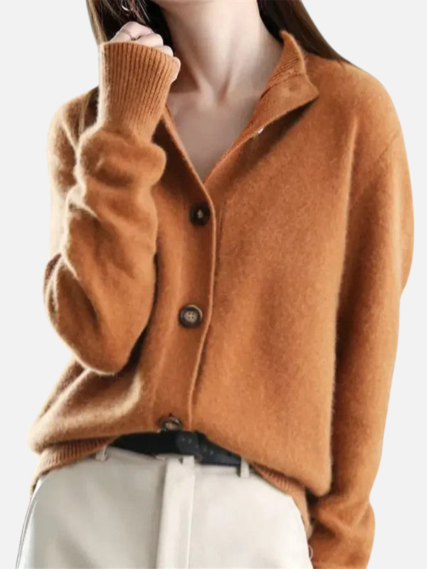Anne | Finstrik Cardigan med Krave og Knapper