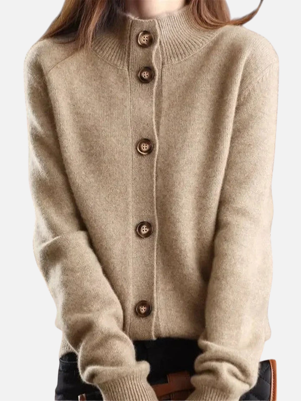 Anne | Finstrik Cardigan med Krave og Knapper