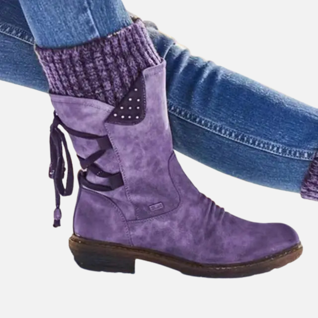 Anne | Flade Snørestøvler, Boho Støvletter
