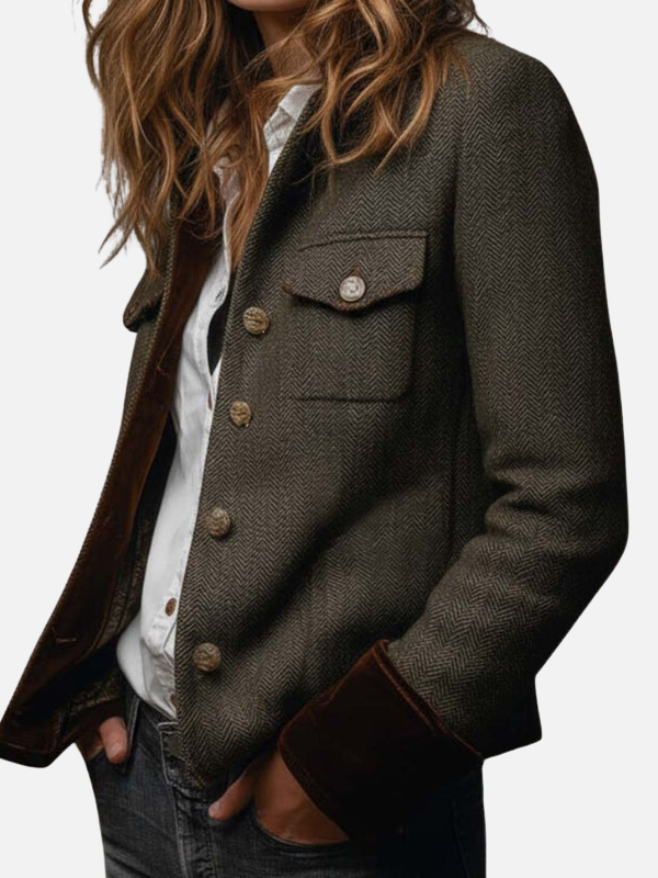 Anne | Grøn Tweedjakke, Army Look
