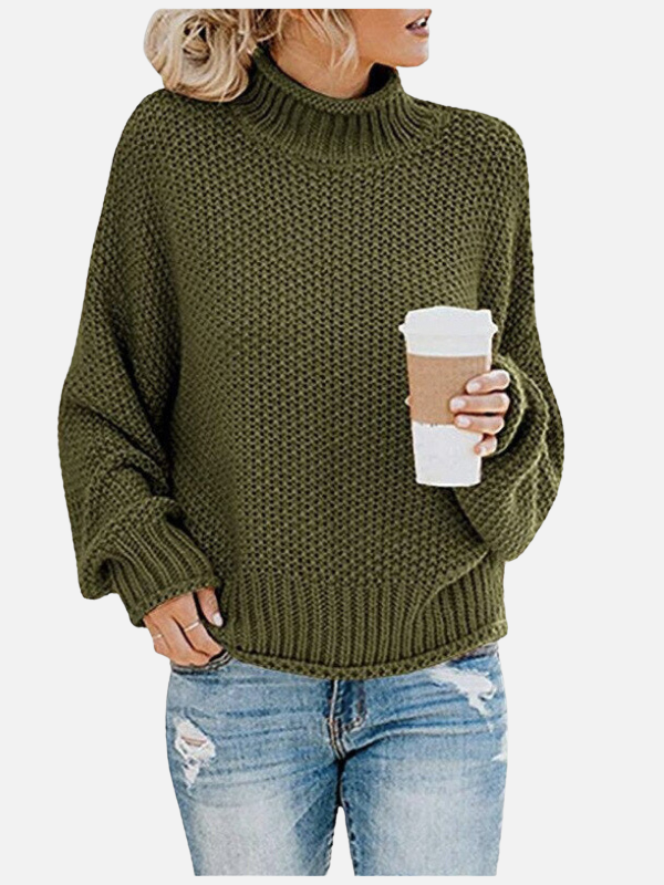 Susanne | Grovstrik Rullekrave Sweater til Dame