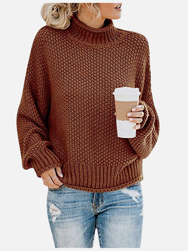 Susanne | Grovstrik Rullekrave Sweater til Dame