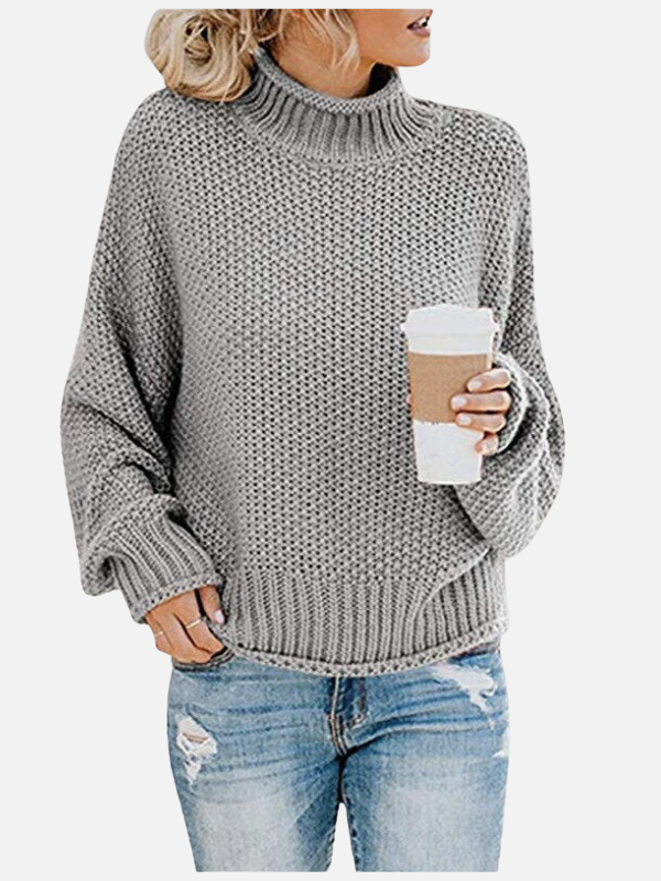 Susanne | Grovstrik Rullekrave Sweater til Dame