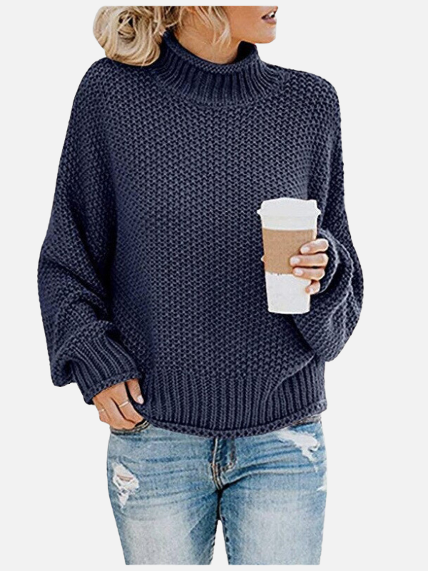 Susanne | Grovstrik Rullekrave Sweater til Dame