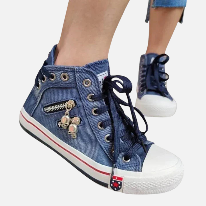 Camilla | Høje Canvas Sneakers med Snøre