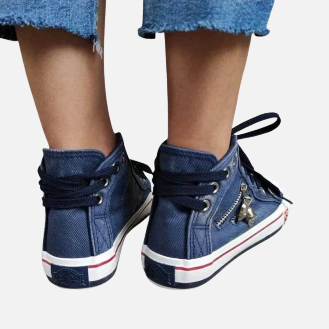 Camilla | Høje Canvas Sneakers med Snøre