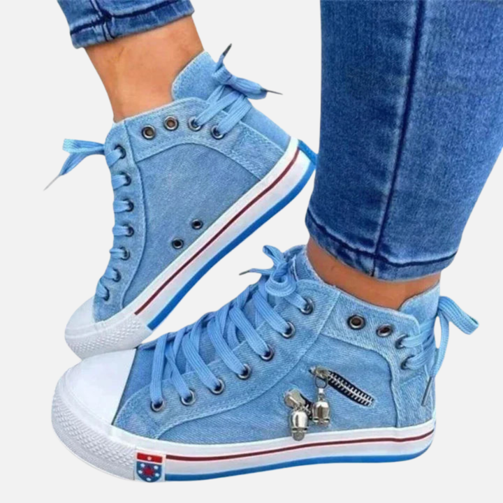 Camilla | Høje Canvas Sneakers med Snøre