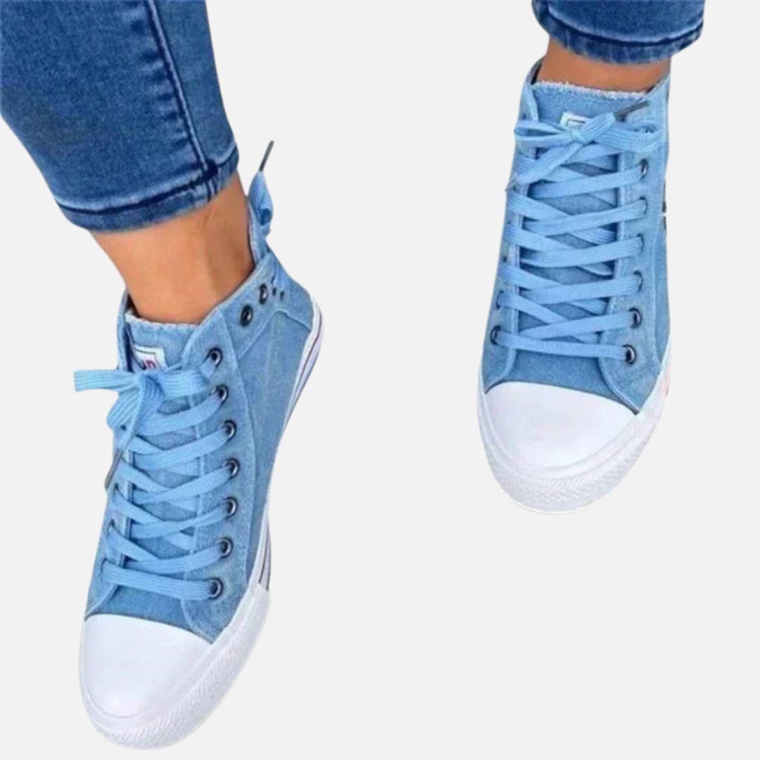 Camilla | Høje Canvas Sneakers med Snøre