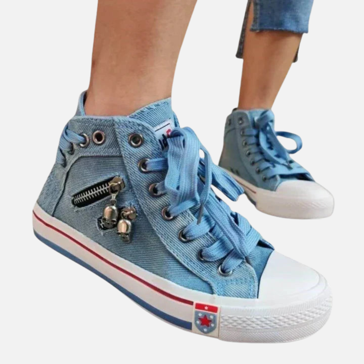 Camilla | Høje Canvas Sneakers med Snøre