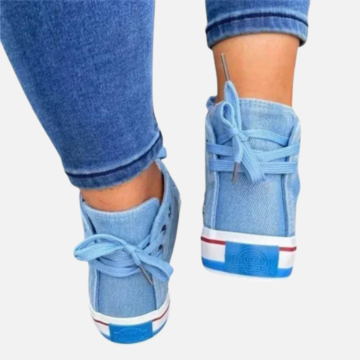 Camilla | Høje Canvas Sneakers med Snøre