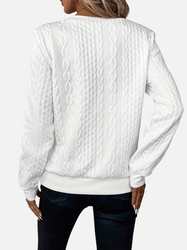 Ida | Half-Zip Trøje i Kabelmønster