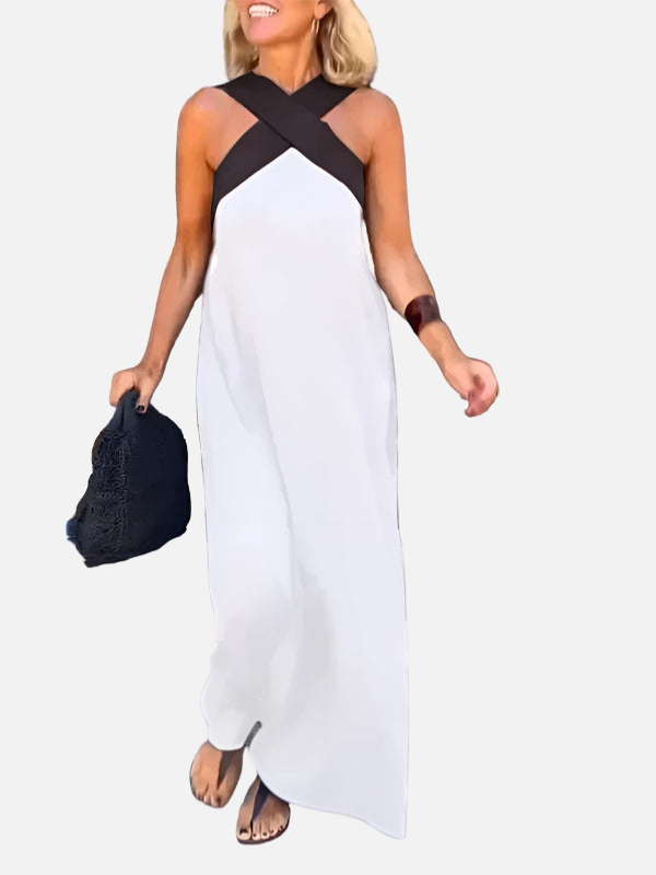 Camilla | Halterneck Maxikjole med Kryds
