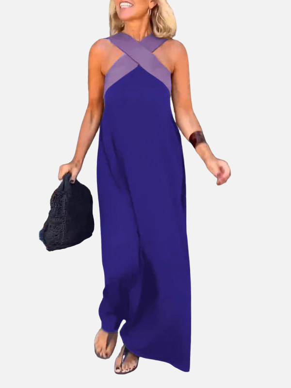Camilla | Halterneck Maxikjole med Kryds