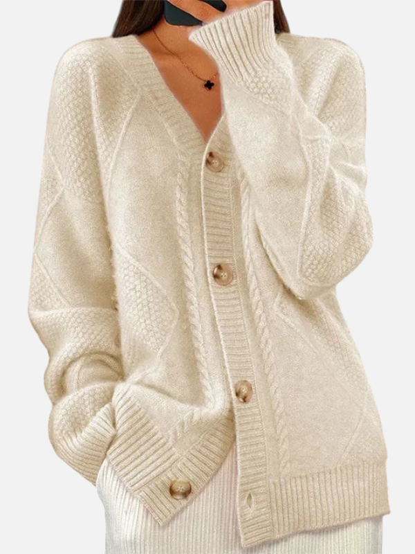 Maria | Kabelstrik Cardigan med Knapper