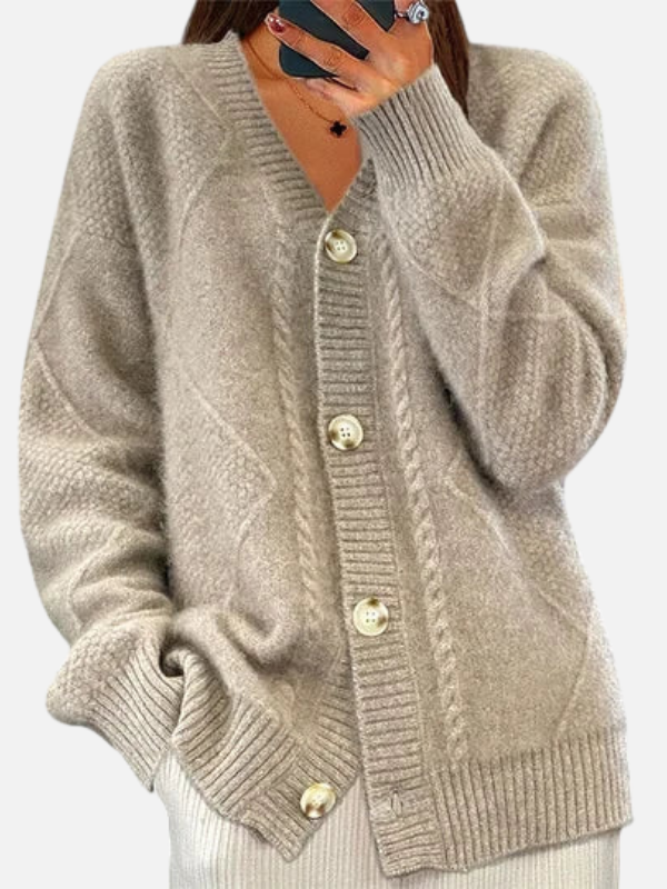 Maria | Kabelstrik Cardigan med Knapper