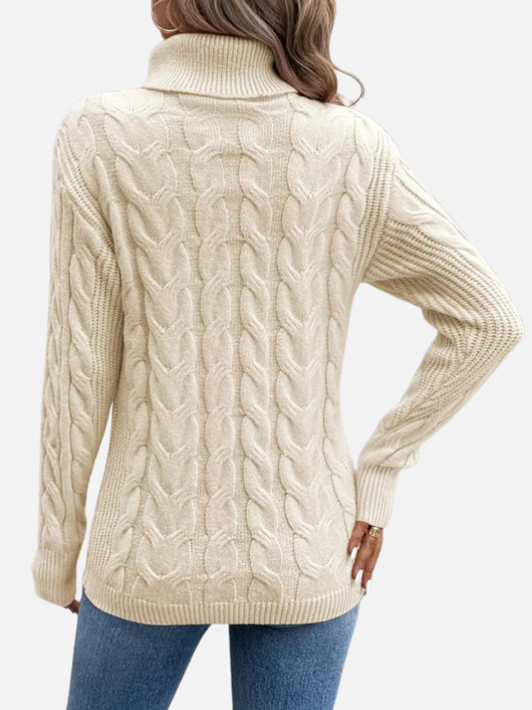 Kirsten | Kabelstrik Sweater med Rullekrave – Dame