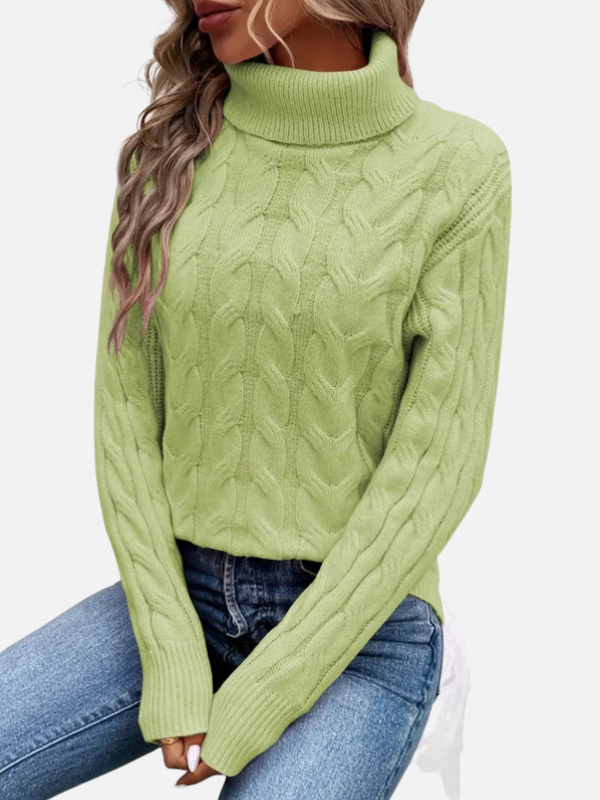 Kirsten | Kabelstrik Sweater med Rullekrave – Dame