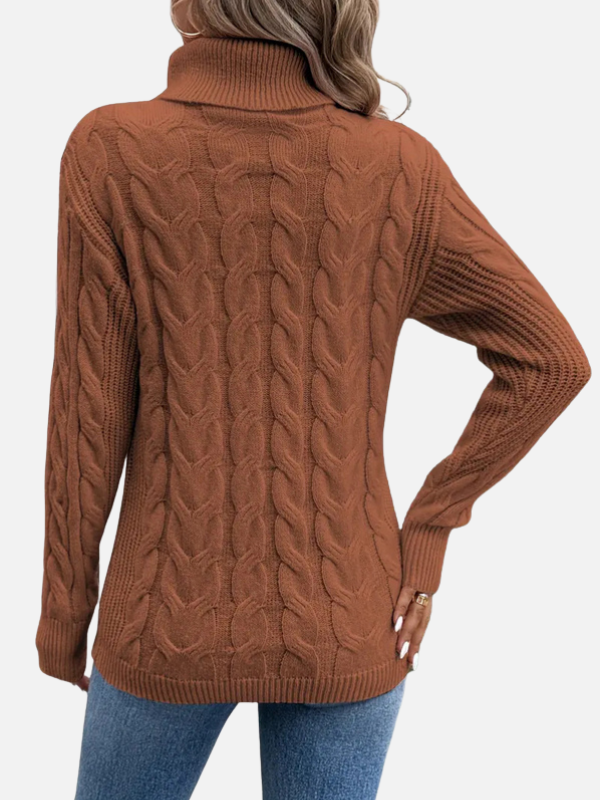 Kirsten | Kabelstrik Sweater med Rullekrave – Dame