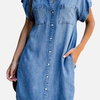 Susanne | Kort Denimkjole med Knapper