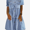 Lene | Lagdelt Denim Skjortekjole