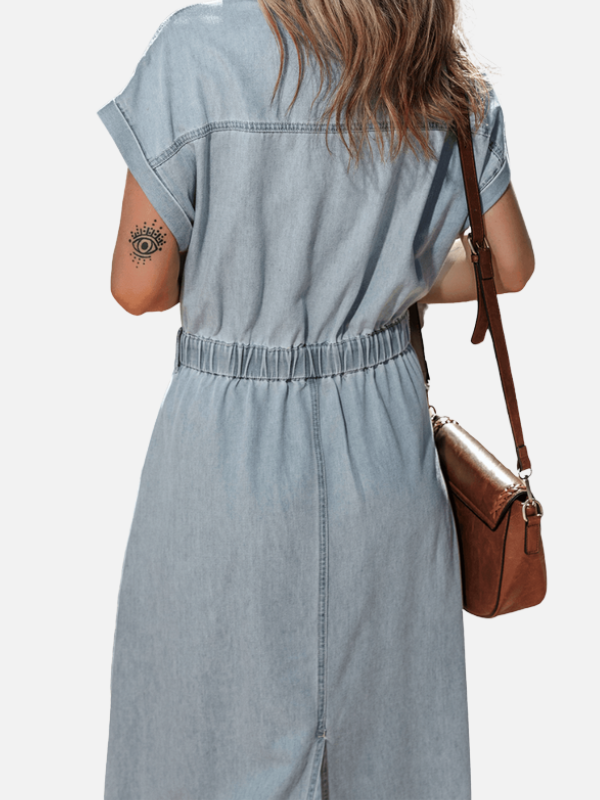 Camilla | Lang Denimkjole med Knapper