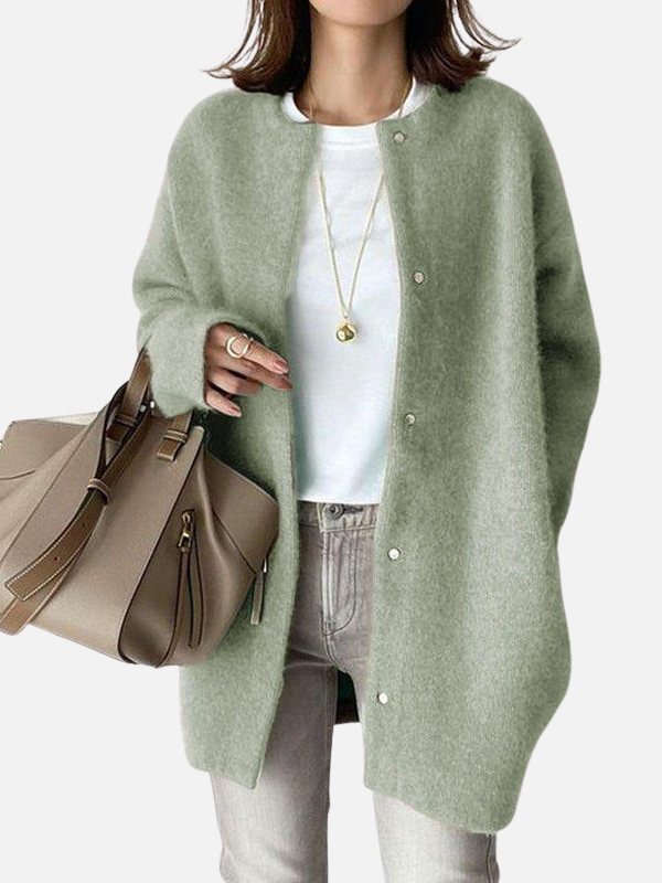 Lene | Lang Oversize Strikcardigan til Dame