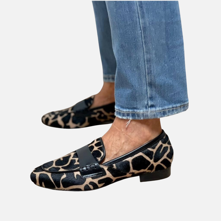 Pia | Loafers med Leopardprint og Strop