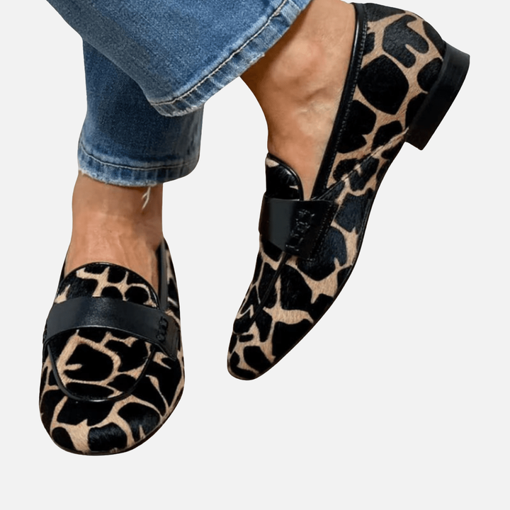 Pia | Loafers med Leopardprint og Strop