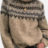 Marianne | Mønstret Islandsk Sweater med Høj Hals