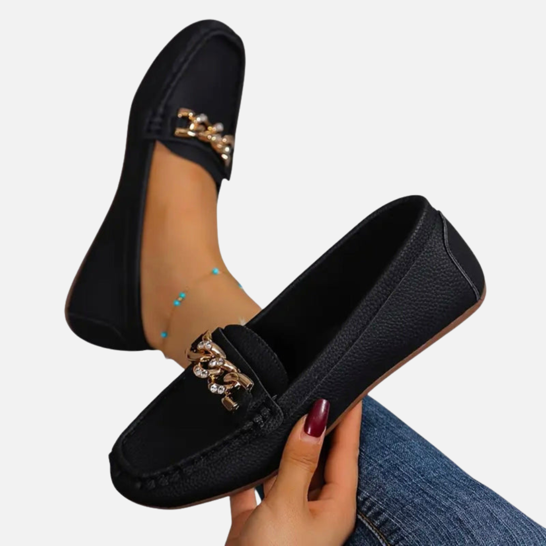 Marianne | Slip-on Loafers med Kædedetalje