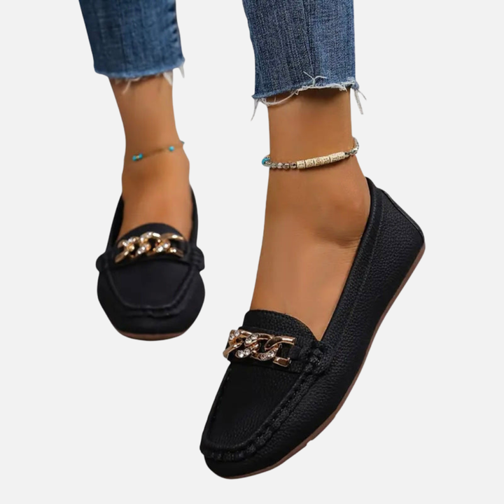 Marianne | Slip-on Loafers med Kædedetalje