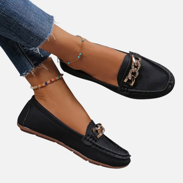Marianne | Slip-on Loafers med Kædedetalje
