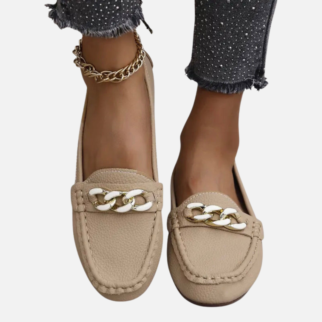 Marianne | Slip-on Loafers med Kædedetalje