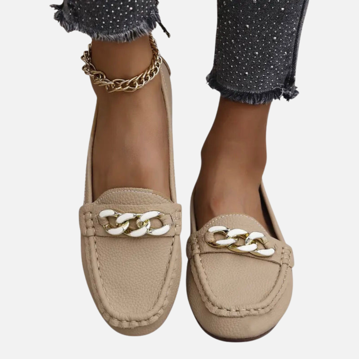 Marianne | Slip-on Loafers med Kædedetalje