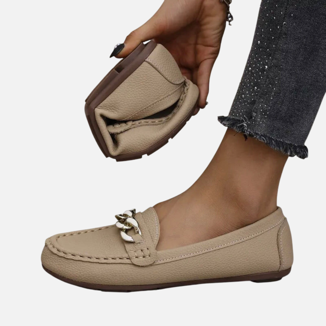 Marianne | Slip-on Loafers med Kædedetalje