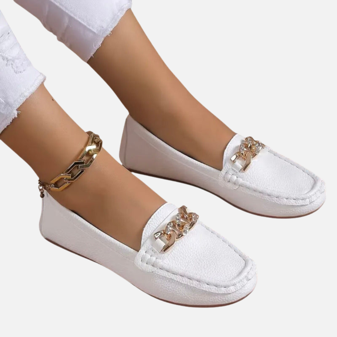 Marianne | Slip-on Loafers med Kædedetalje