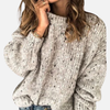 Marianne | Meleret Grovstrik Sweater med Rundhals