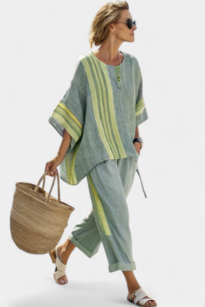 Anna | Oversized Bukssæt med Stribedetalje
