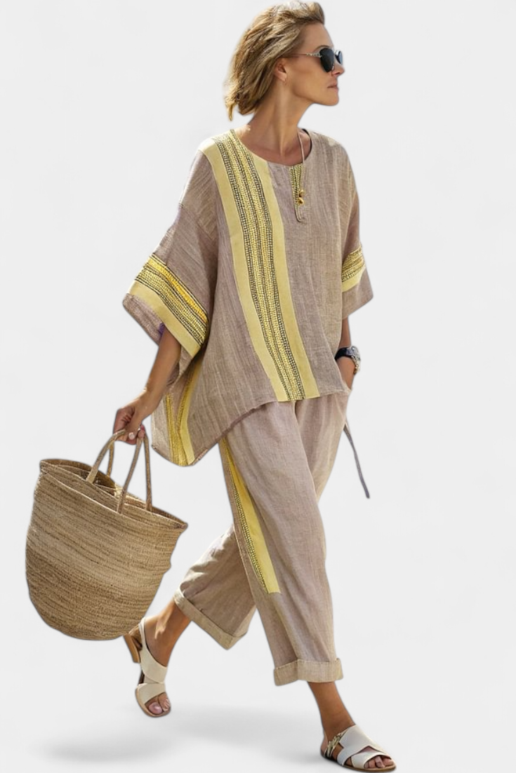 Anna | Oversized Bukssæt med Stribedetalje