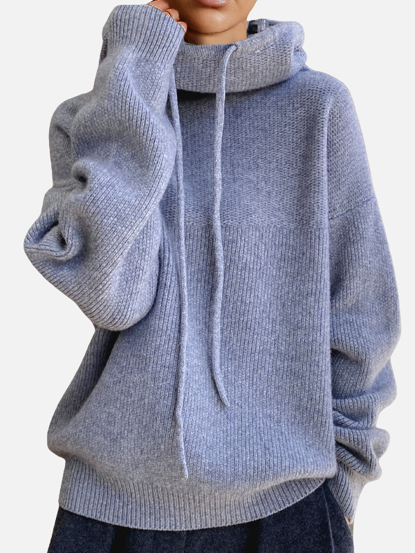 Marianne | Oversize Strikhoodie, Strik Med Hætte