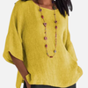 Susanne | Oversized Bluse med Rund Hals til Dame