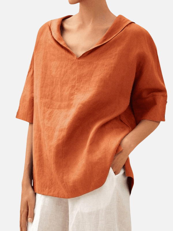 Mette | Oversized Hættebluse med V-Hals